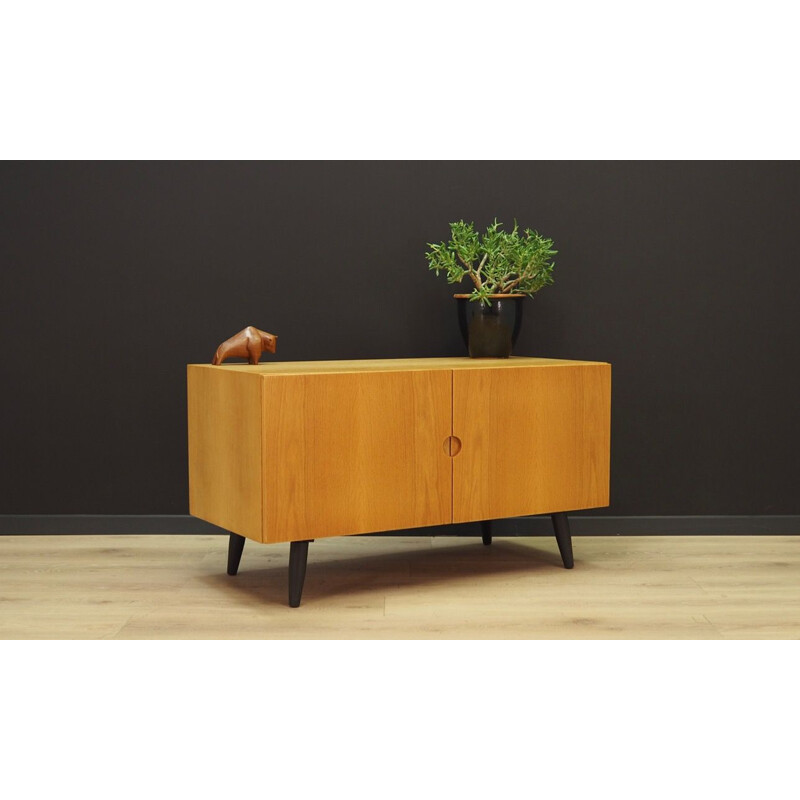 Vintage ash sideboard from Bramin Factory, Denmark, 1960-70