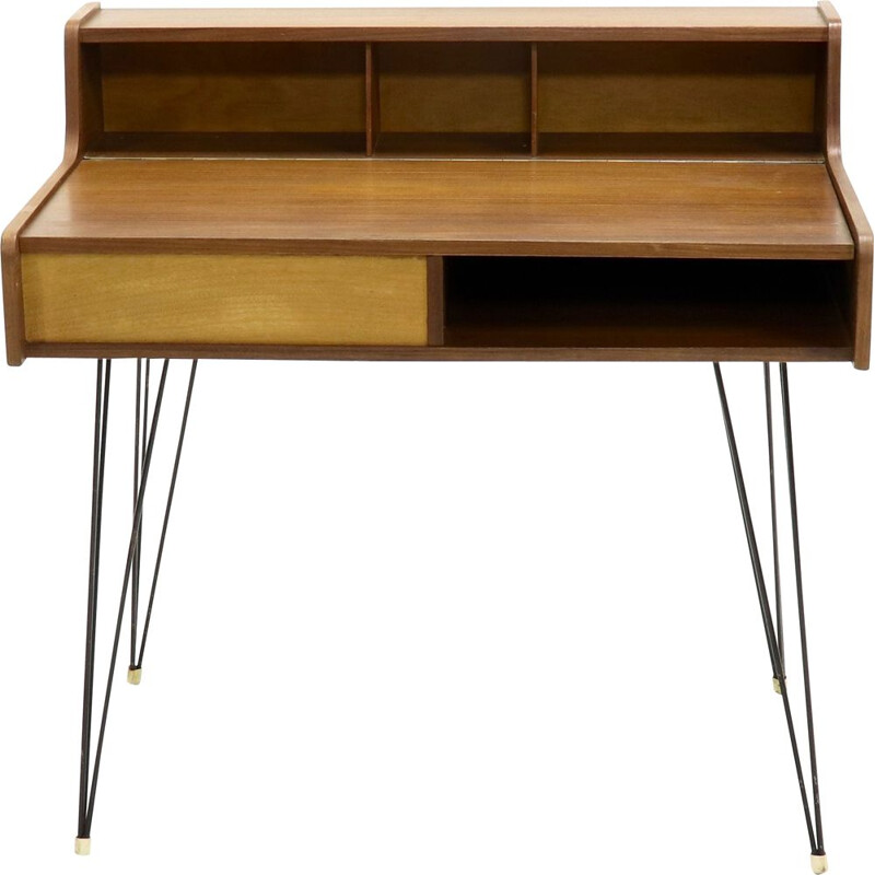 Vintage Dutch design hairpin desk, 1950s