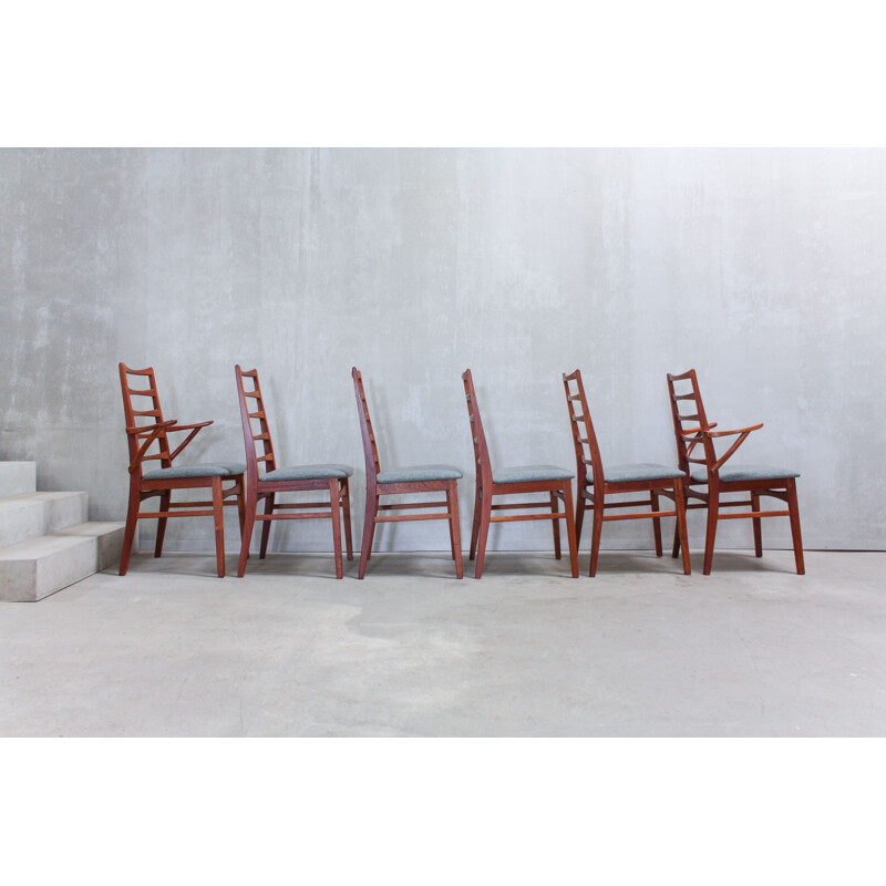 Ensemble de 6 chaises à repas vintage en teck par Dyrlund, Danemark, 1960