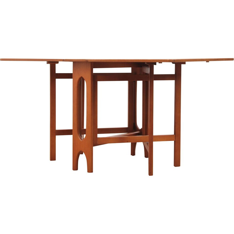 Vintage teak dining table with flaps 