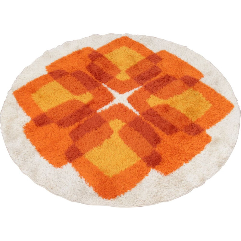 Tapis vintage scandinave Rya en laine 1970