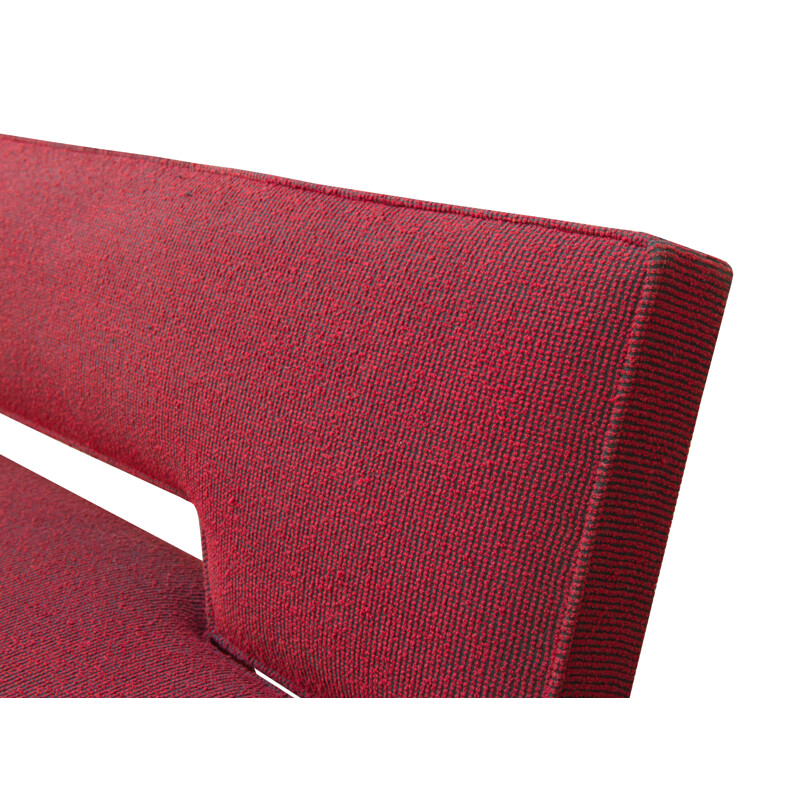 Canapé lit vintage rouge par Miroslav Navratil, design scandinave, 1960