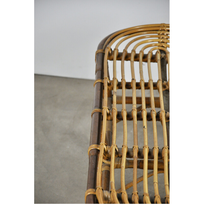 Vintage rattan bench, Italy, 1960