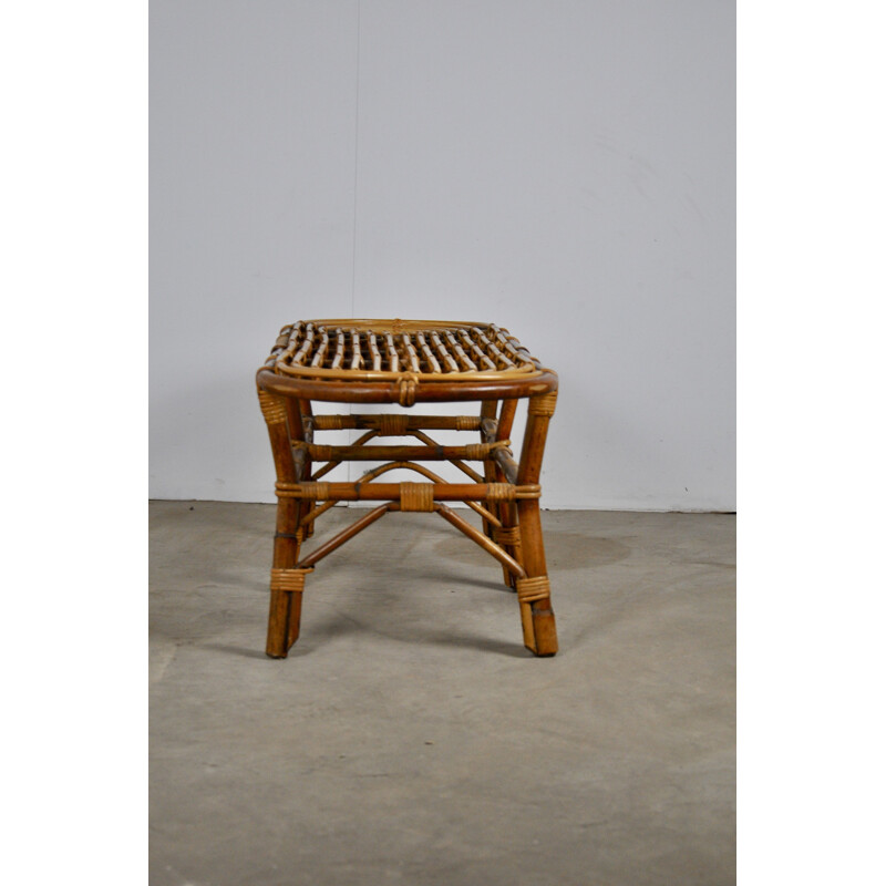 Vintage rattan bench, Italy, 1960