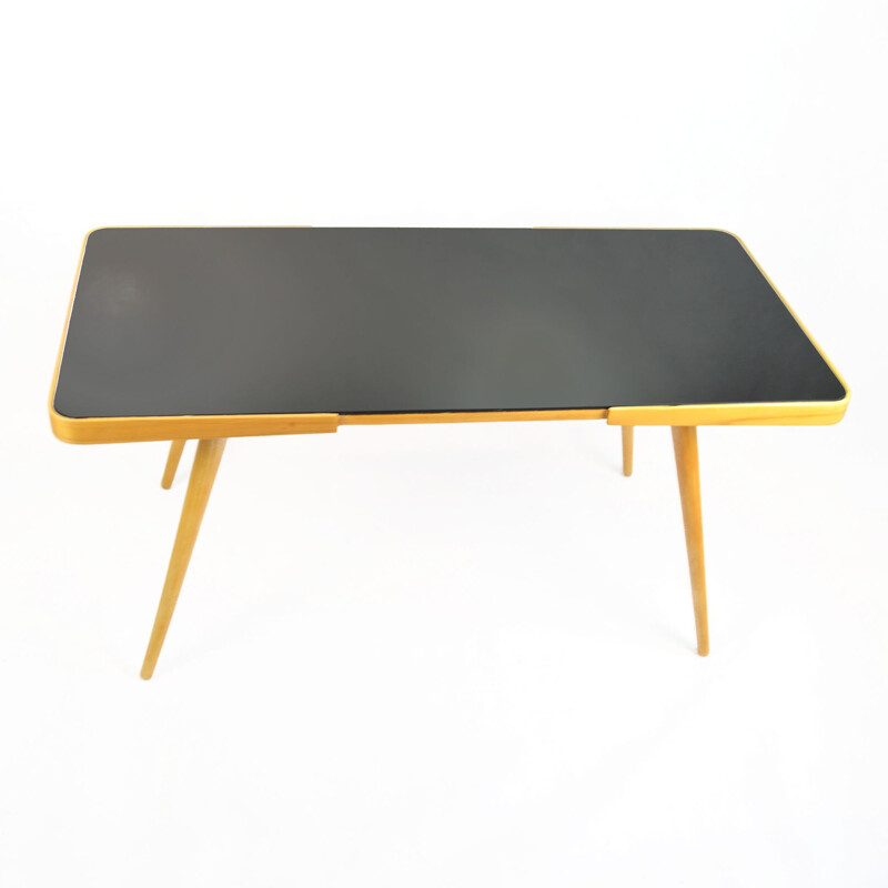 Vintage beech wood coffee table by J. Jiroutek, Czechoslovakia, 1960s