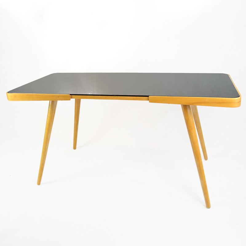 Vintage beech wood coffee table by J. Jiroutek, Czechoslovakia, 1960s