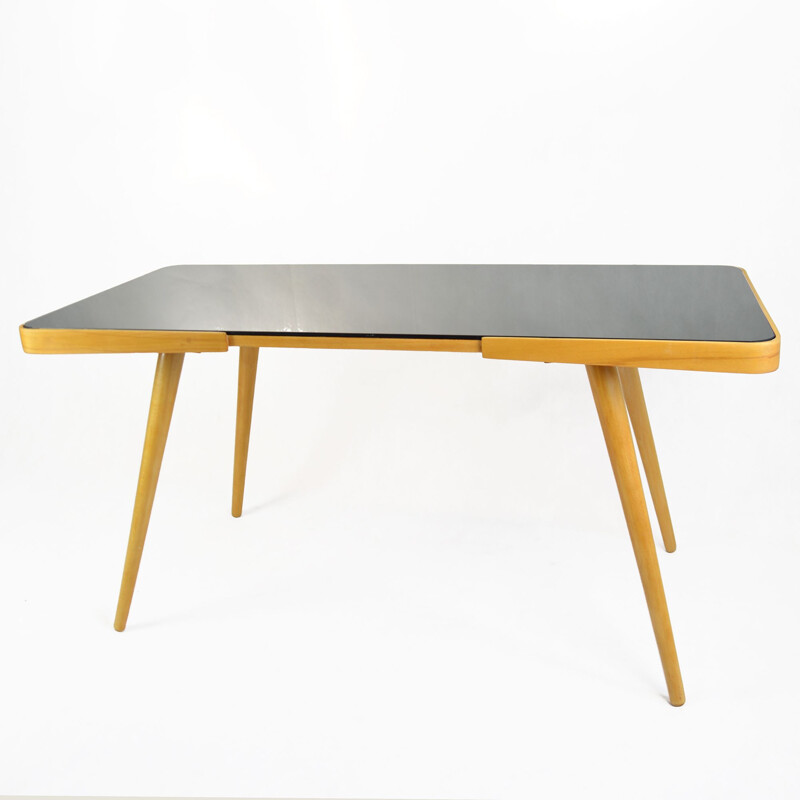 Vintage beech wood coffee table by J. Jiroutek, Czechoslovakia, 1960s