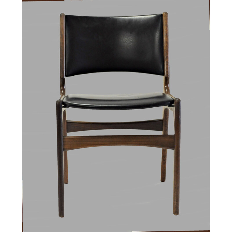 Conjunto de 6 cadeiras de teca vintage de Erik Buch para Oddense Maskinsnedkeri, 1960