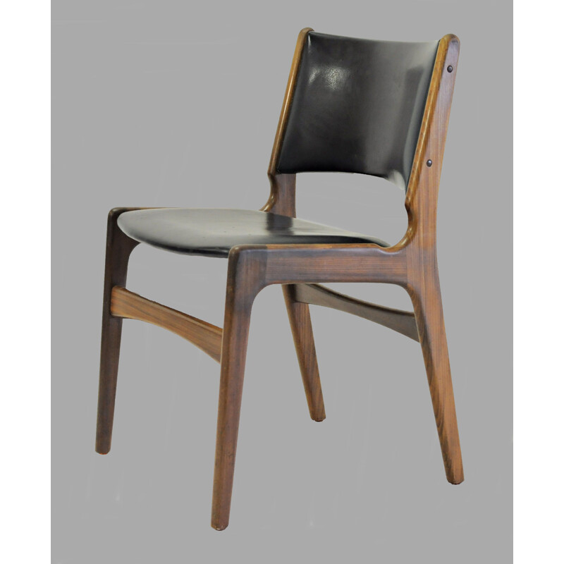 Set van 6 vintage teakhouten stoelen van Erik Buch voor Oddense Maskinsnedkeri, 1960