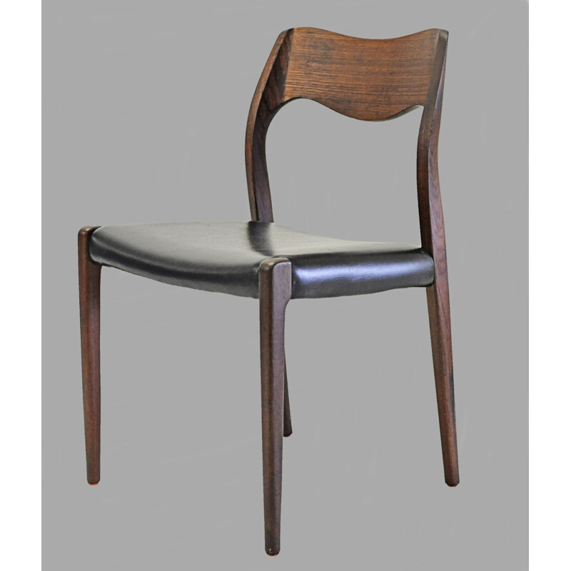 Set of 6 vintage teak dining chairs by Niels Otto Møller, 1951