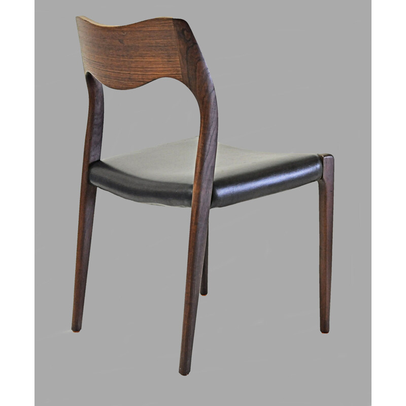 Ensemble de 6 chaises de salle à manger vintage en teck par Niels Otto Møller, 1951