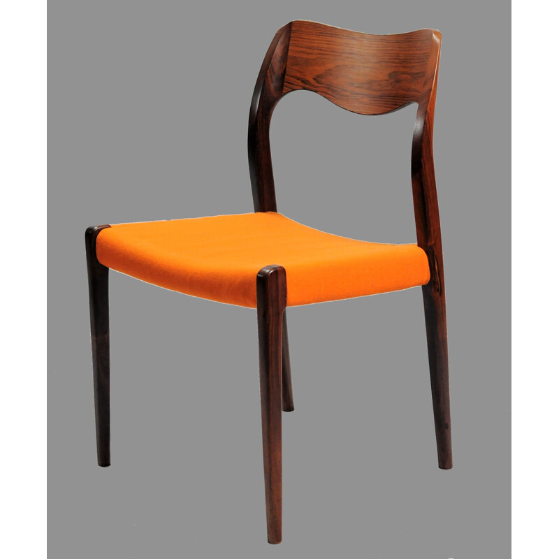 Set of 8 vintage rosewood dining chairs by Niels Otto Møller, 1951