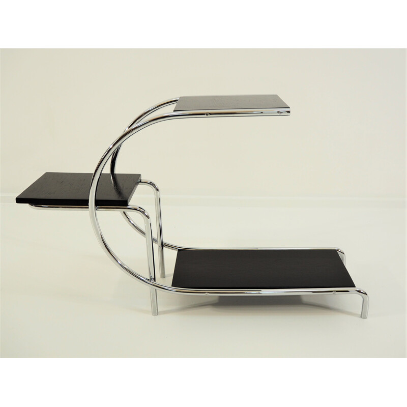 Vintage black side table in chrome by E.Guyot 