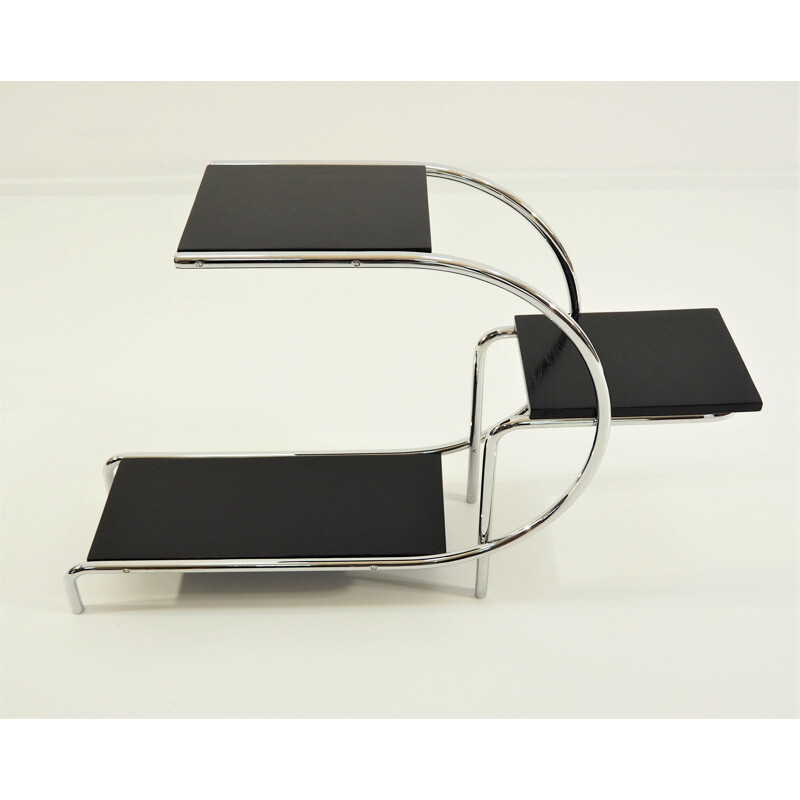 Vintage black side table in chrome by E.Guyot 