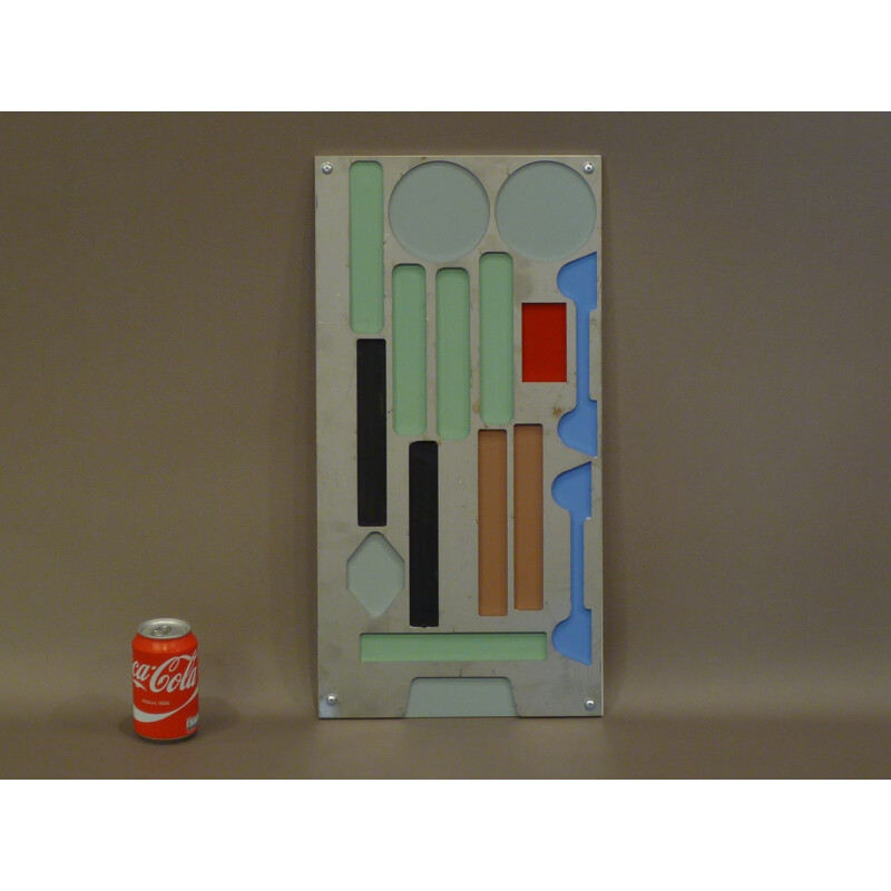 Vintage wall decoration in steel and lacquer - 1960s