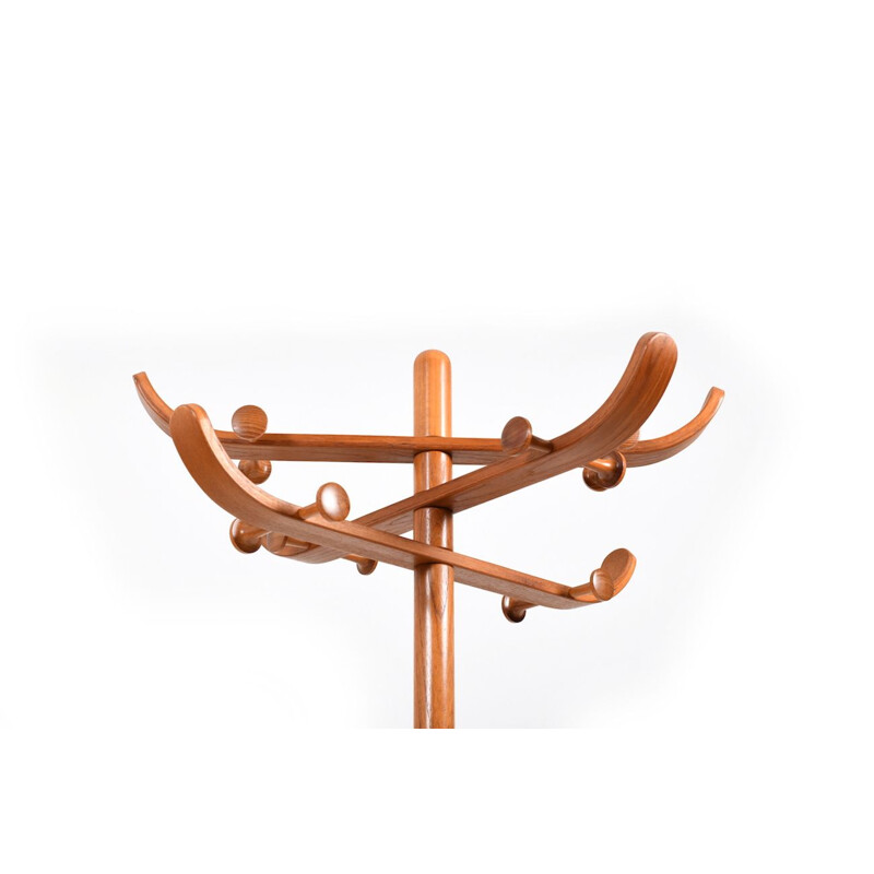 Vintage adjustable teak coat rack by Søren Nissen & Ebbe Gehl for Aksel Kjersgaard