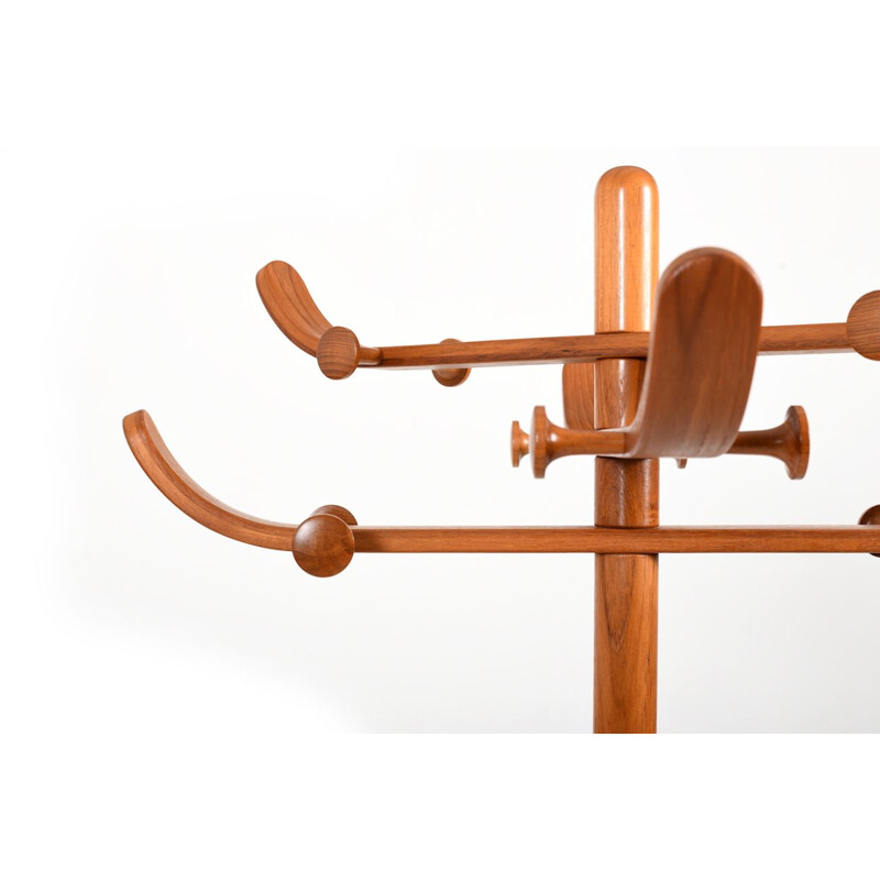 Vintage adjustable teak coat rack by Søren Nissen & Ebbe Gehl for Aksel Kjersgaard