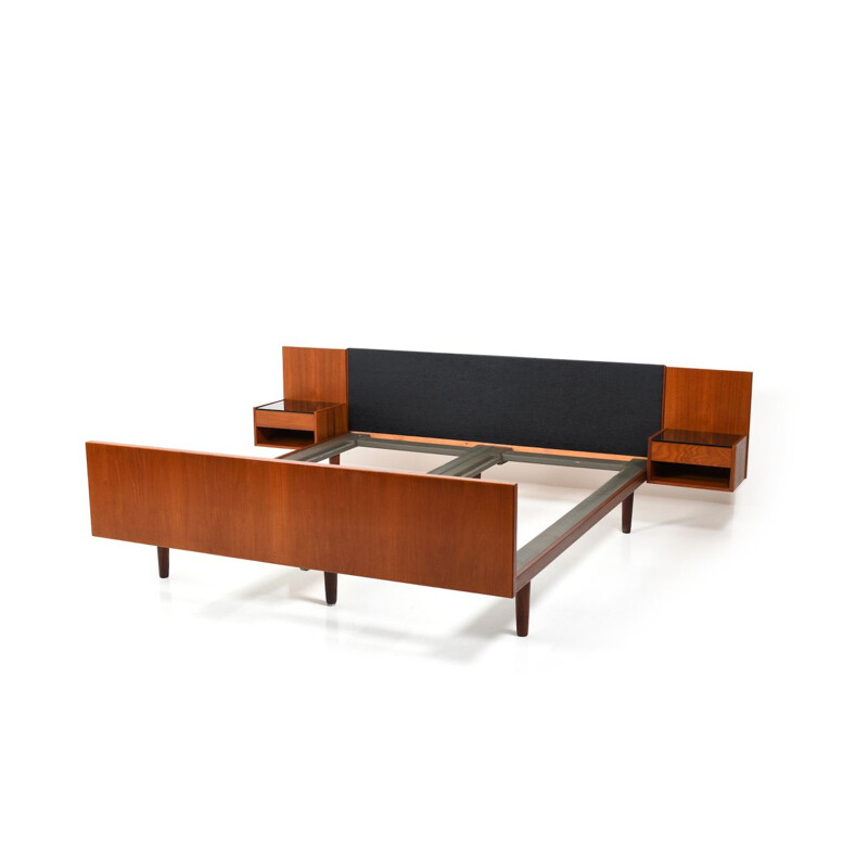 Vintage teak bed by Hans J. Wegner for Getama, 1950s