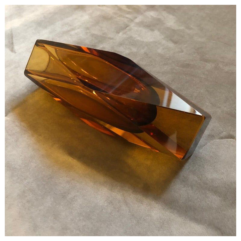 Vintage amber Murano Glass Vase, 1970s