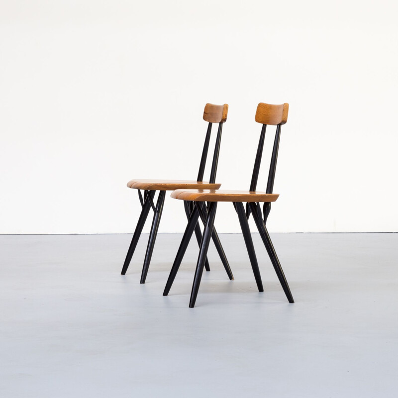 Pair of 2 "Pirkka" dinning chairs for Laukaan Puu, 1960s