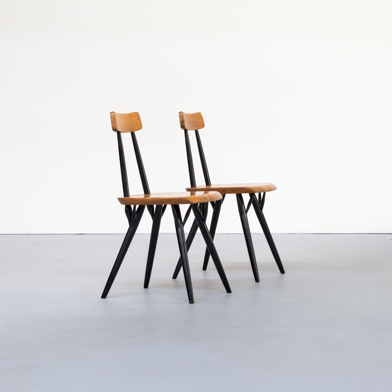 Pair of 2 "Pirkka" dinning chairs for Laukaan Puu, 1960s