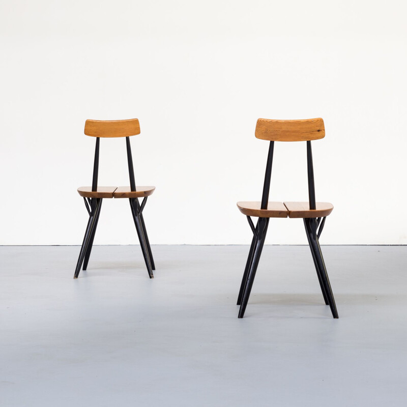 Pair of 2 "Pirkka" dinning chairs for Laukaan Puu, 1960s