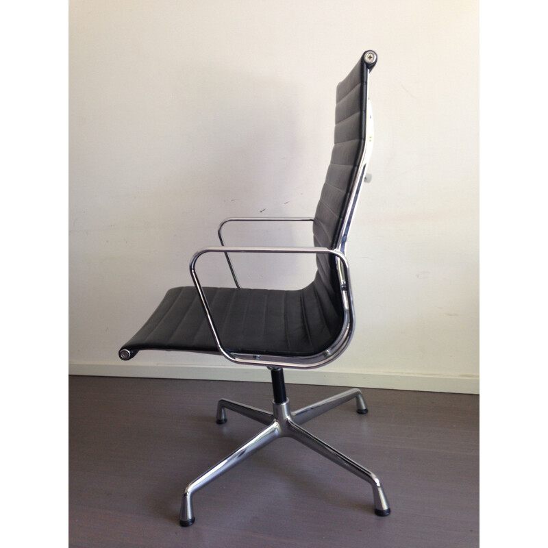 Fauteuil de bureau vintage en cuir noir 