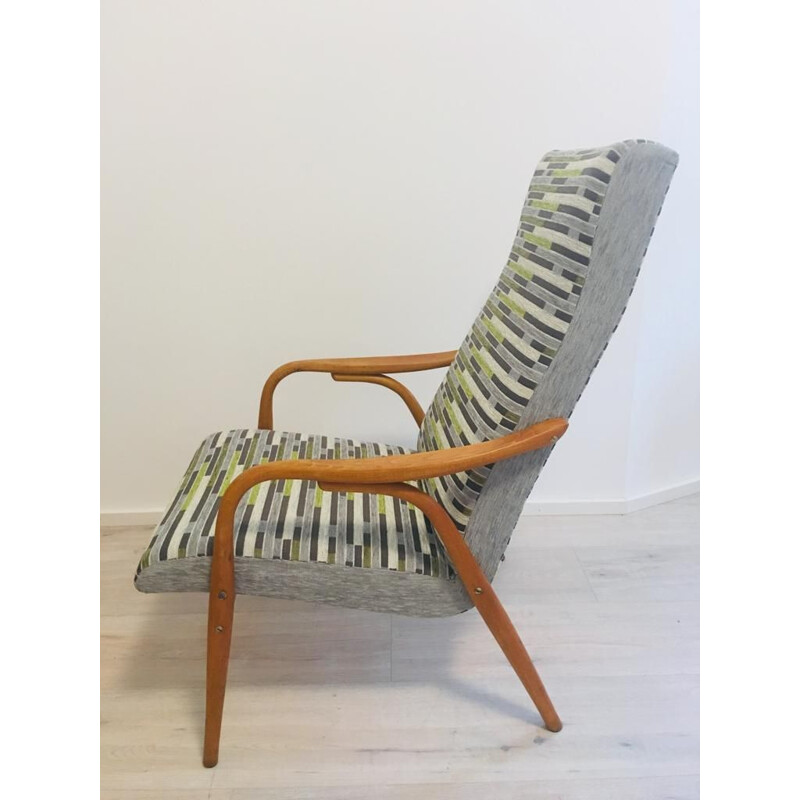 Grijze vintage fauteuil van Antonin Suman voor Ton, 1960
