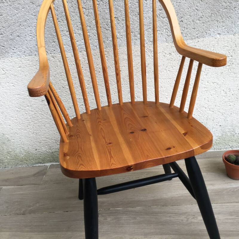 Fauteuil de bureau vintage en bois laqué, 1970