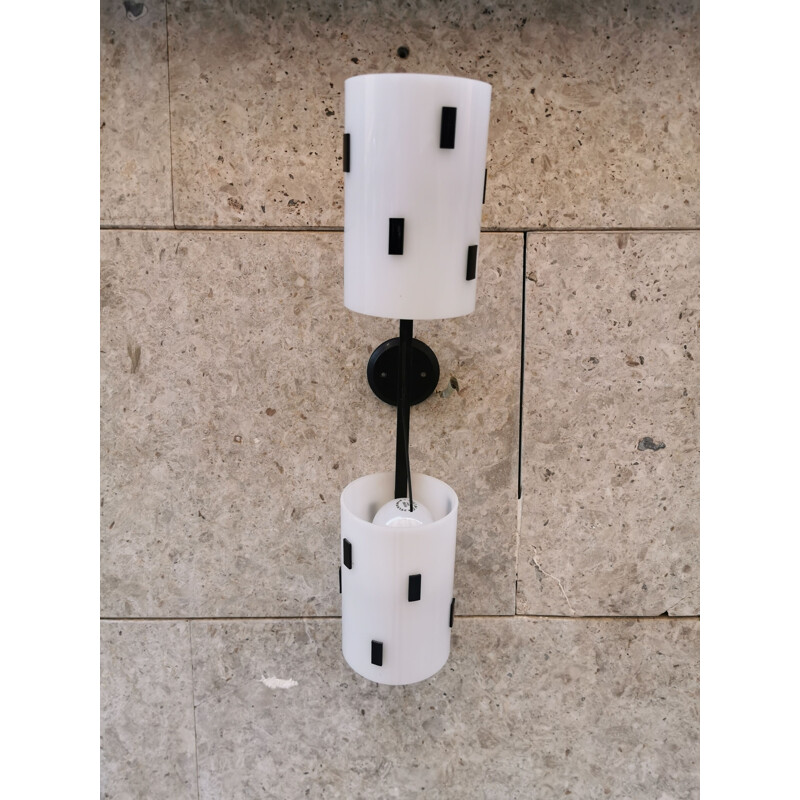 Vintage wall lamp in metal and plexiglas, Italy 1950