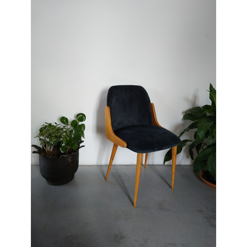 Scandinavian vintage velvet chair, 1960