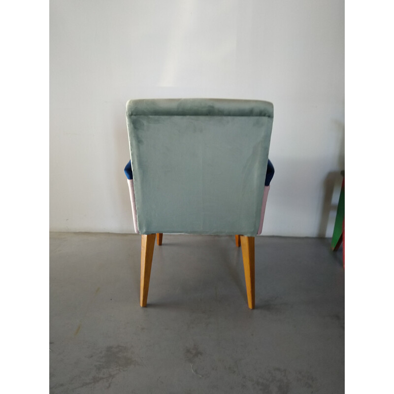 Vintage driekleurige fauteuil, Frankrijk 1950
