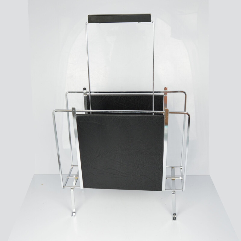 Vintage Modernist metal magazine rack, Denmark 70s