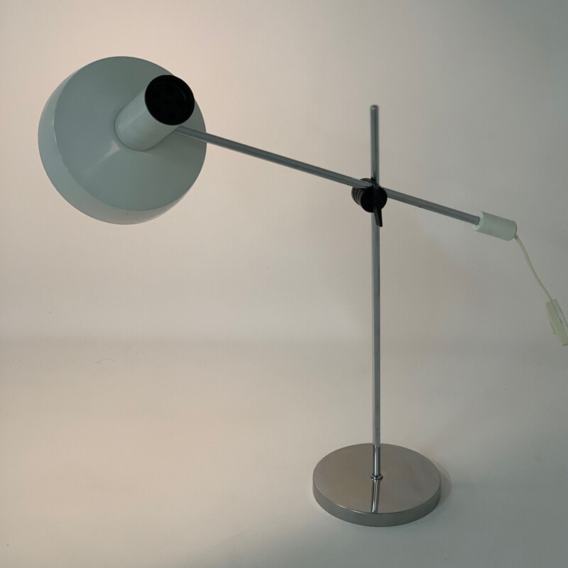 Vintage witte bureaulamp van J. Hoogervorst voor Anvia, 1960