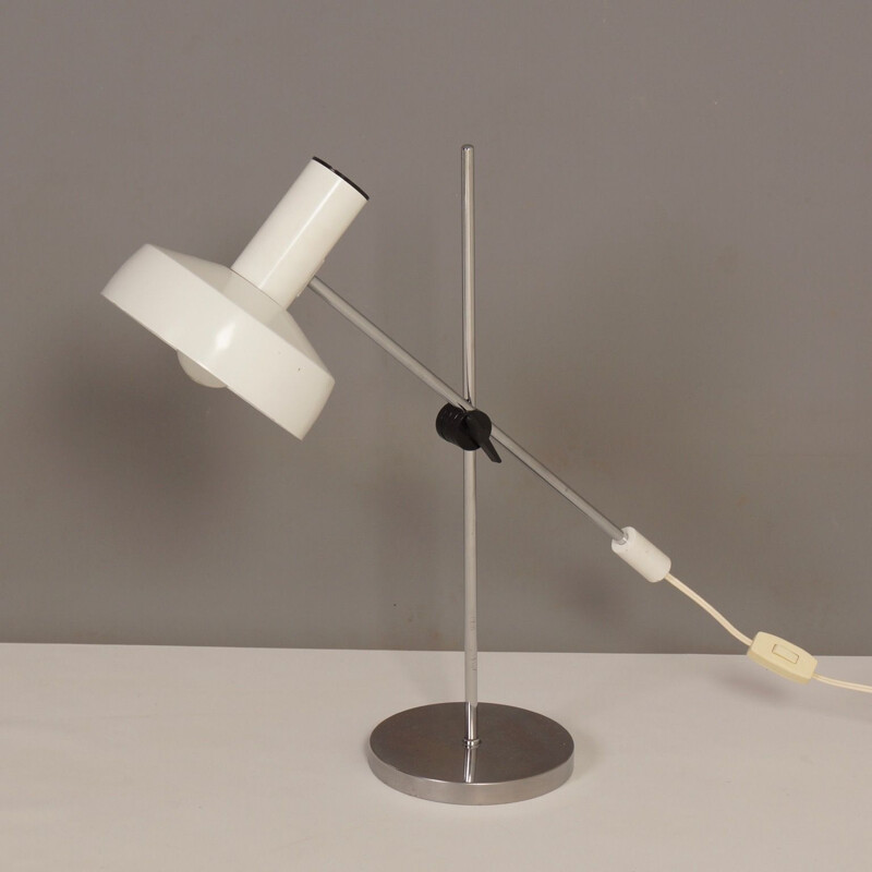 Vintage white desk lamp by J. Hoogervorst for Anvia, 1960