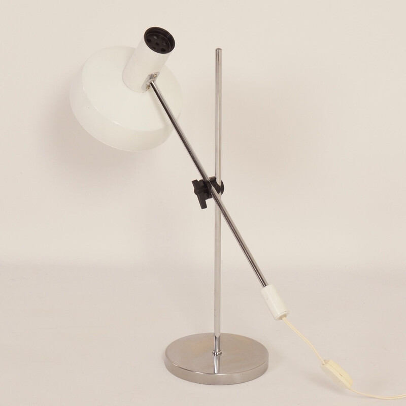 Vintage witte bureaulamp van J. Hoogervorst voor Anvia, 1960