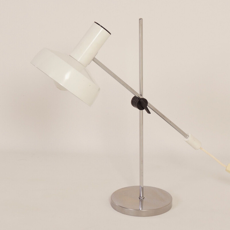 Lampe de bureau vintage blanche par J. Hoogervorst pour Anvia, 1960