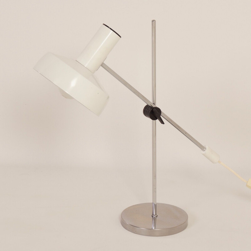 Vintage witte bureaulamp van J. Hoogervorst voor Anvia, 1960