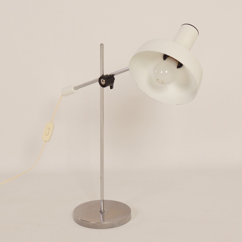 Lampada da tavolo bianca vintage di J. Hoogervorst per Anvia, 1960