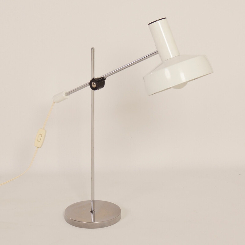 Vintage white desk lamp by J. Hoogervorst for Anvia, 1960