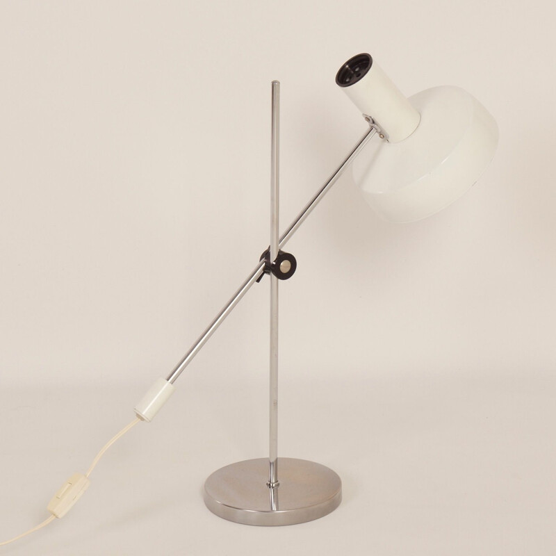 Lampada da tavolo bianca vintage di J. Hoogervorst per Anvia, 1960