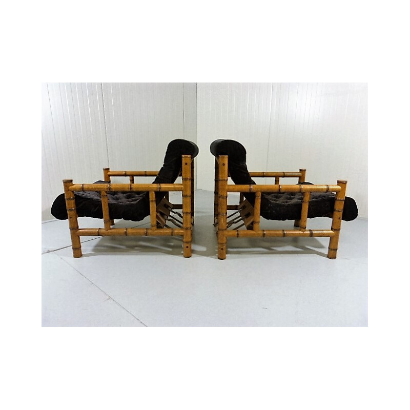 Set of 2 lounge chairs and a chess table - 1950s
