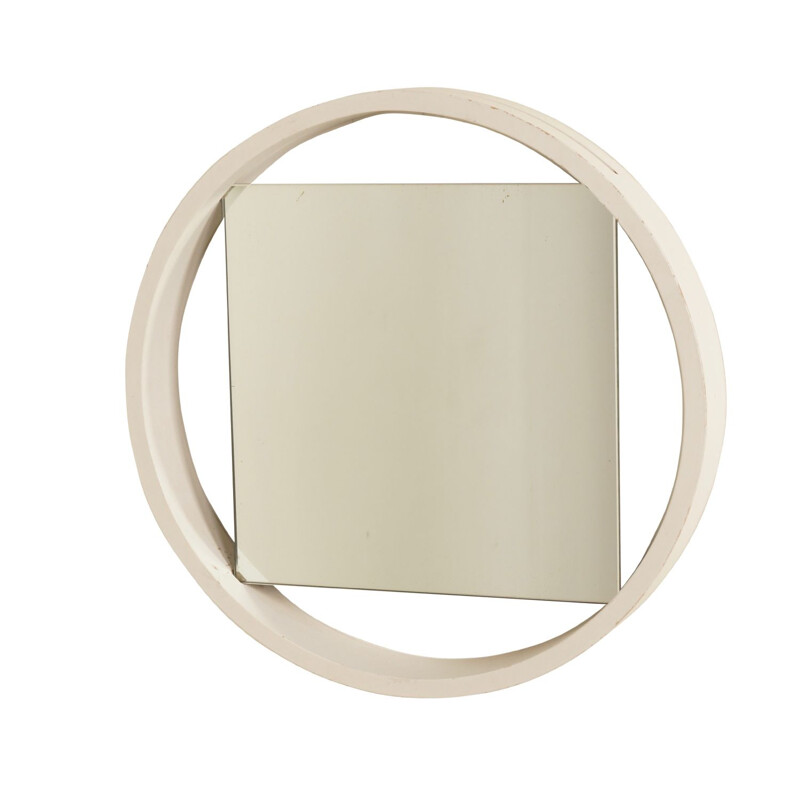 Vintage White Wall Mirror DZ84 by Benno Premsela for Spectrum, 1950s