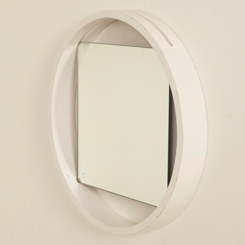 Vintage White Wall Mirror DZ84 by Benno Premsela for Spectrum, 1950s