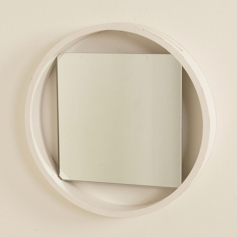 Vintage White Wall Mirror DZ84 by Benno Premsela for Spectrum, 1950s