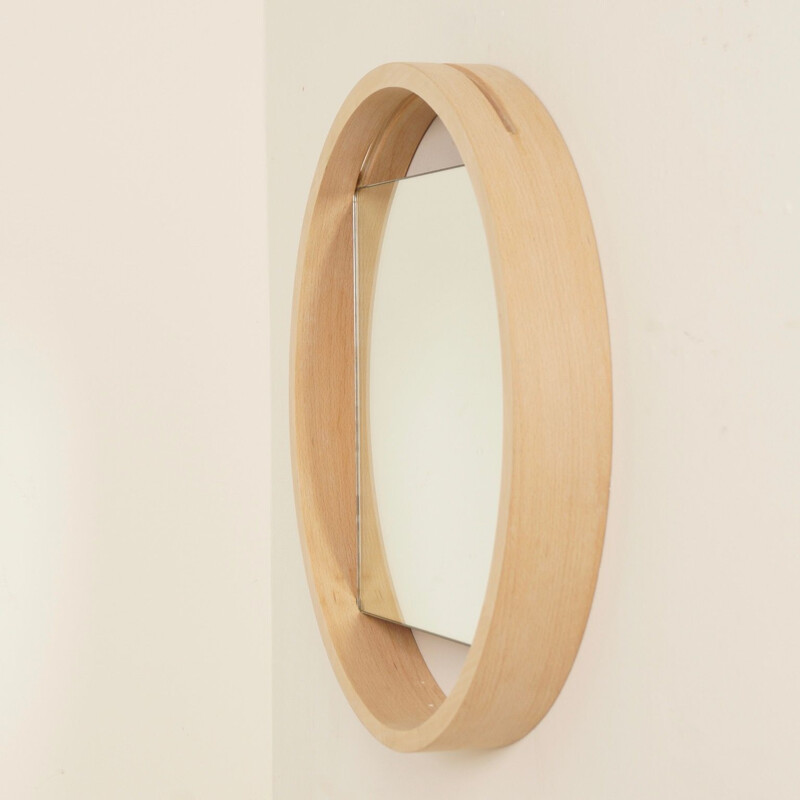 Vintage Birch Wall Mirror DZ84 by Benno Premsela for T Spectrum, 1950s