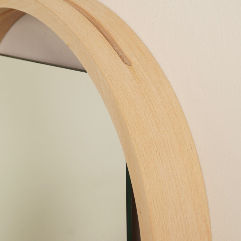 Vintage Birch Wall Mirror DZ84 by Benno Premsela for T Spectrum, 1950s