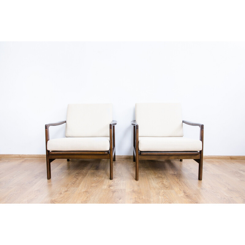 Vintage Pair of B-7752 armchairs by Zenon Bączyk, 1960s