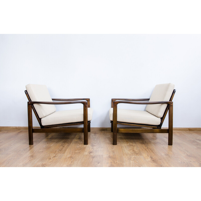 Vintage Pair of B-7752 armchairs by Zenon Bączyk, 1960s