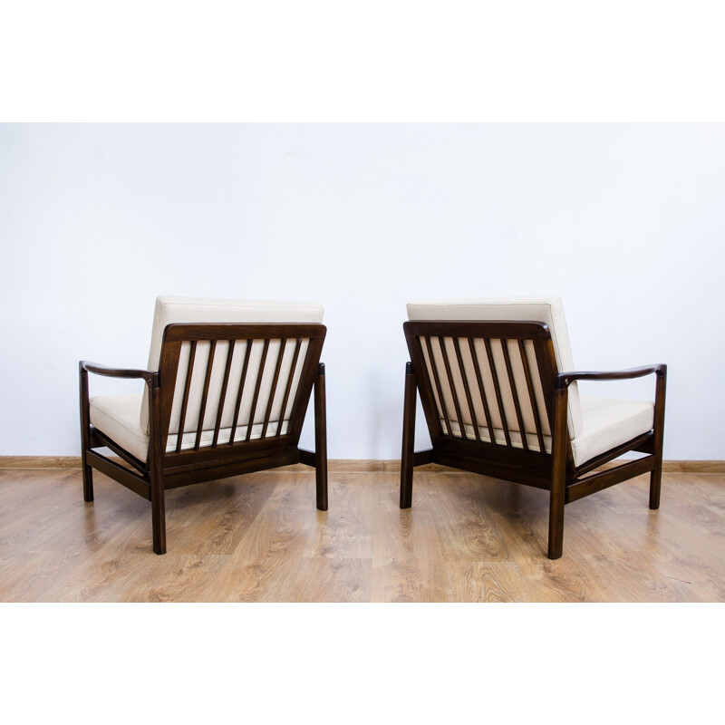 Vintage Pair of B-7752 armchairs by Zenon Bączyk, 1960s